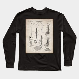 Golf Club Patent - Golfing Fan Home Office Art - Antique Long Sleeve T-Shirt